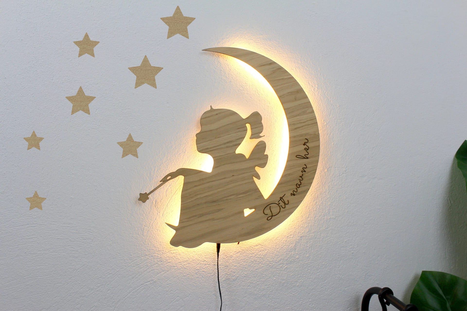 Månebarn LED lampe med navn - Billede 3