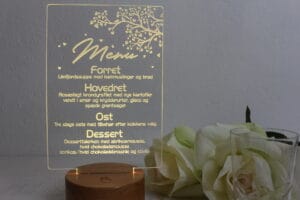 Oplyst Menukort Romantic