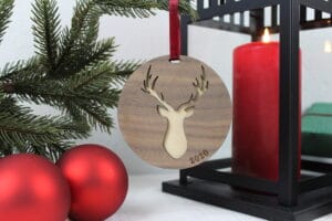 Hjort juleornament med navn