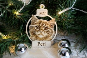 Katteportræt juleornament