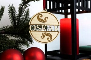 Split juleornament med navn