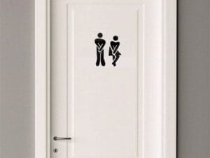 WC piktogram "Can't hold it"