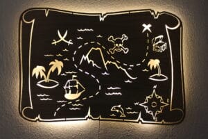 Skattekort LED lampe med navn