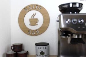 Kaffebar skilt rundt