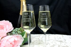 2stk Champagneglas Mr&Mrs