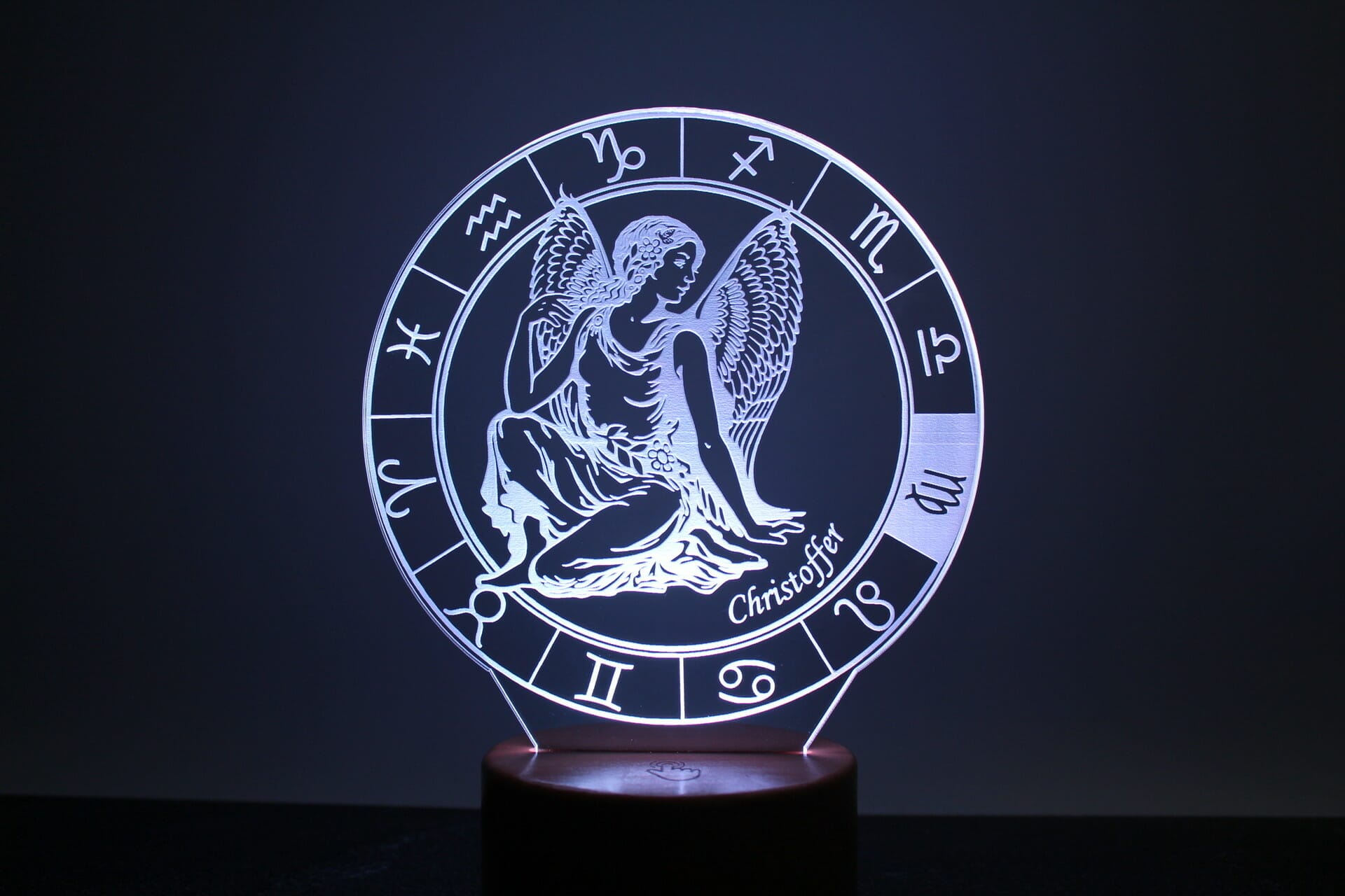 Stjerntegns bordlampe med navn