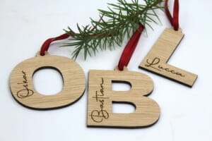 julepynt med gravering