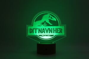 Jurassic bordlampe med navn