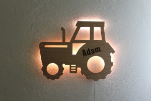 Traktor lampe med navn