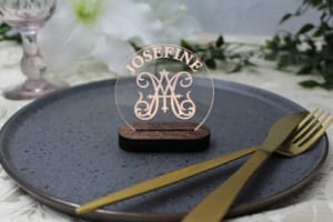 Lysende Bordkort - Monogram