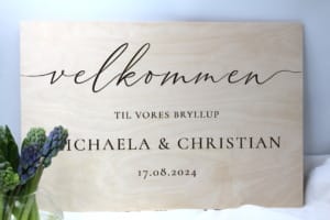 Velkomstskilt i træ - Minimalist
