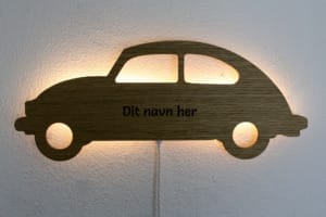 Bil LED lampe med Navn