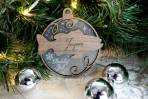 Eventyrlig fisk - Juleornament med navn