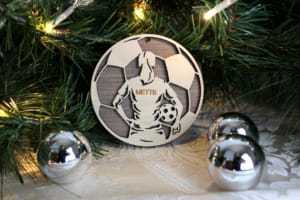 Fodbold - Juleornament med navn