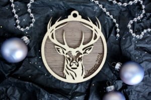 Kronhjort - Juleornament med navn