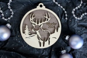 Old stag - Juleornament med tekst