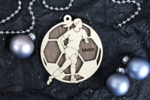 Fodbold motiv- Juleornament med navn