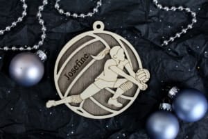 Volley motiv- Juleornament med navn