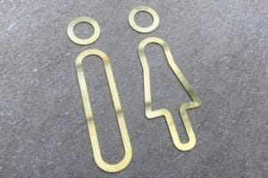 Toiletskilt Rounded- Messing