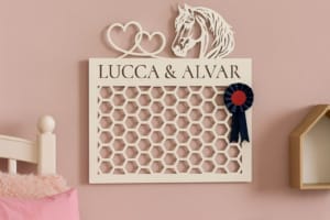 Heart Horses – Rosette holder med Navn