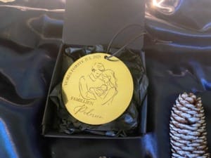 Juleornament i messing - Familienavn