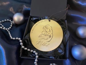 Juleornament i messing - Mor og barn